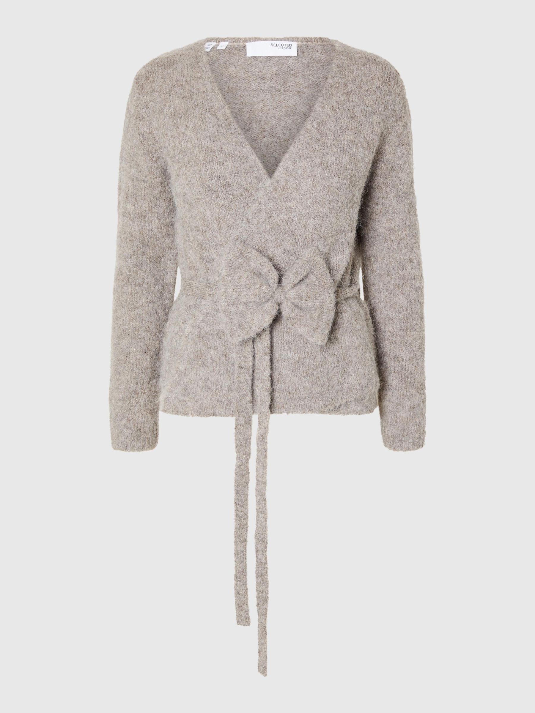 Grey wrap cardigan top