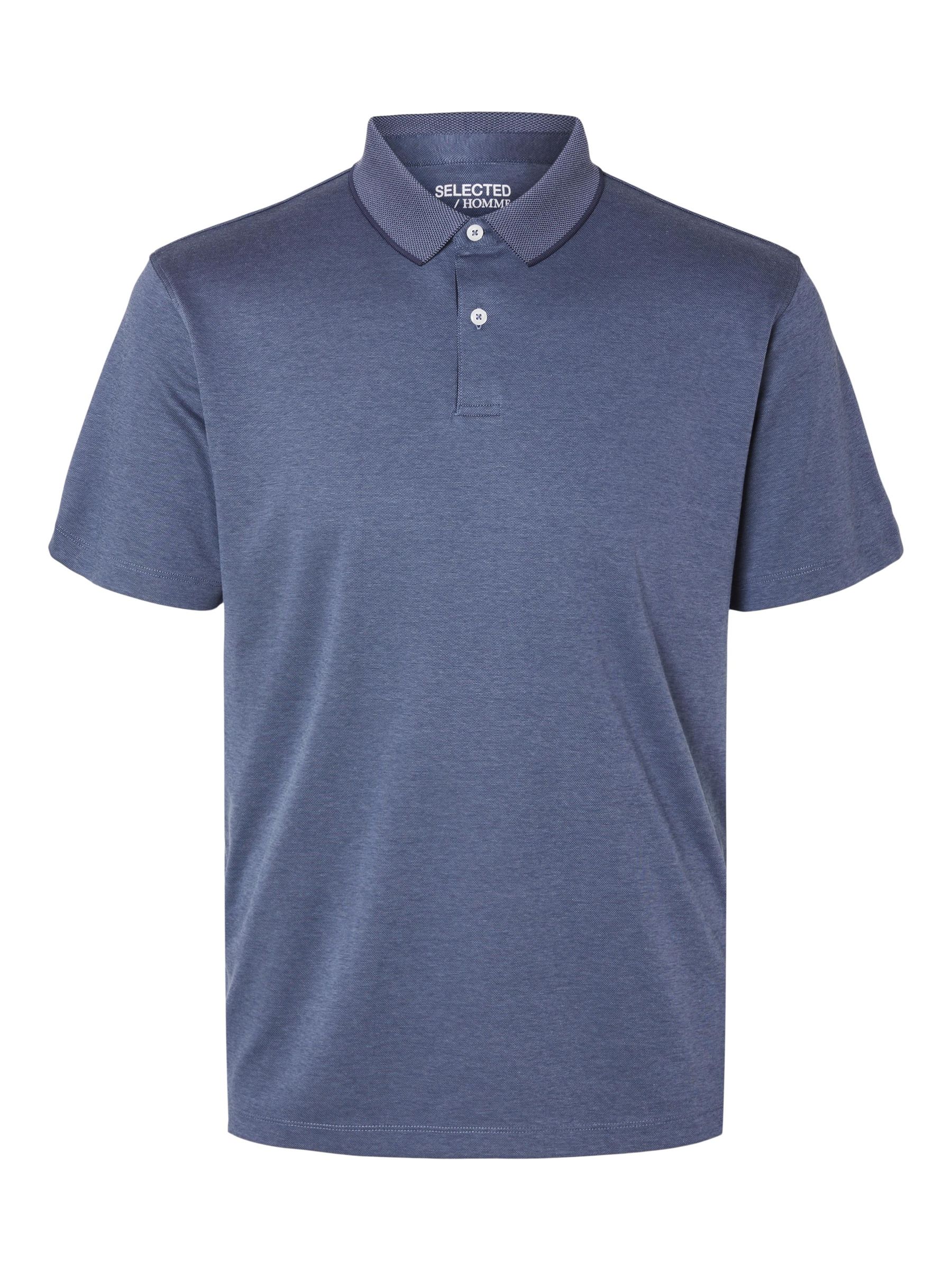 SHORT SLEEVED COOLMAX® POLO SHIRT | Blue | SELECTED HOMME®