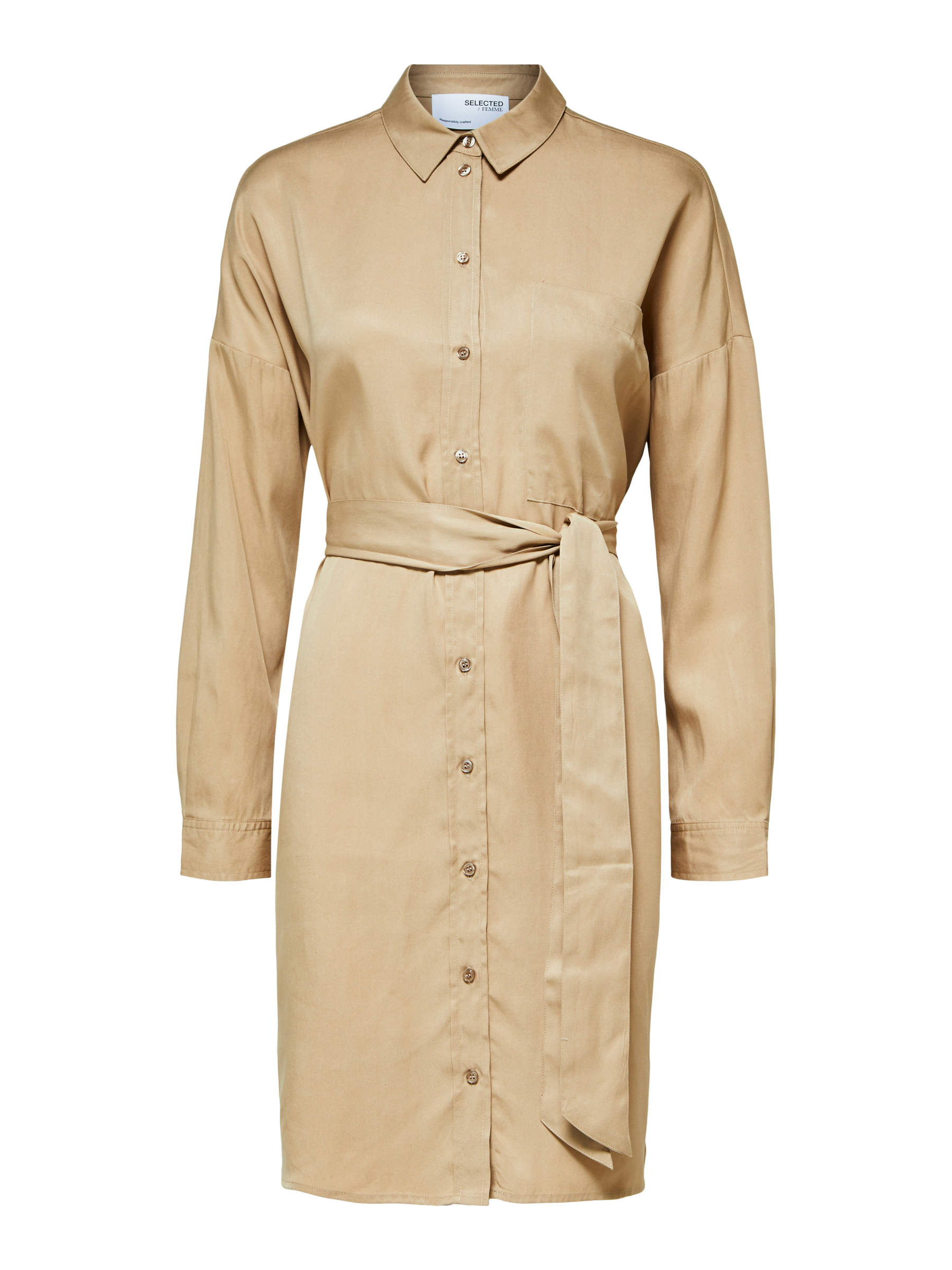 RIEM BLOUSEJURK Beige SELECTED FEMME
