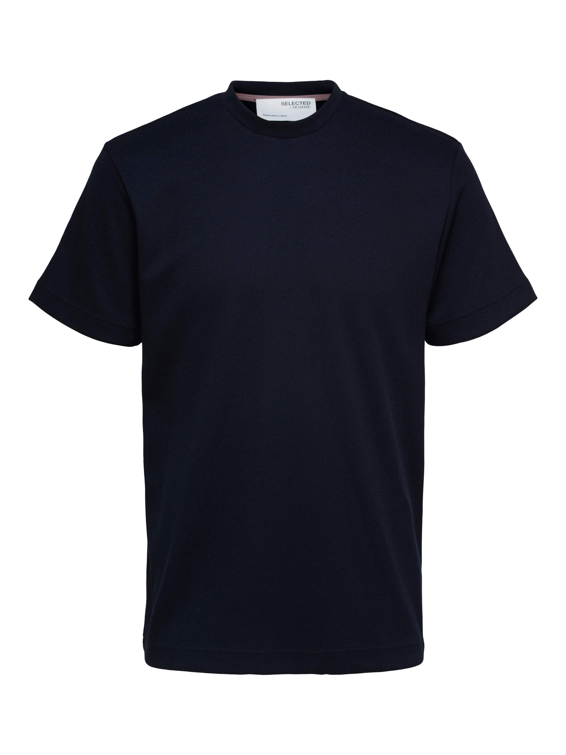 KNITTED T-SHIRT | Blue | SELECTED HOMME®
