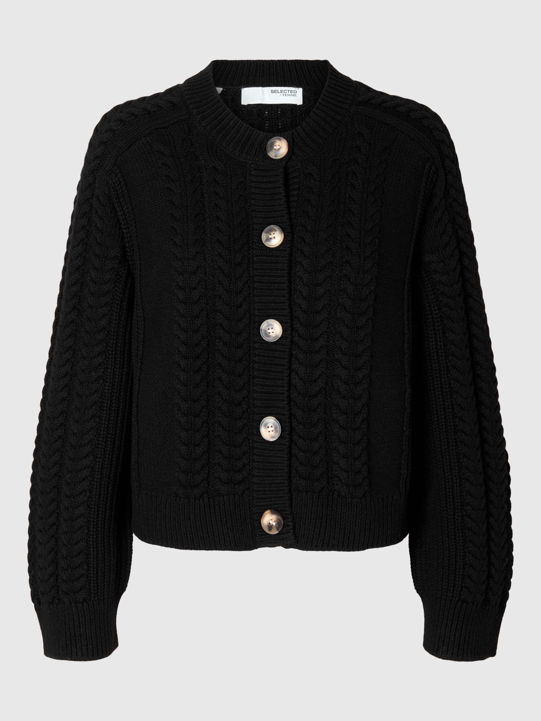 CABLE KNIT CARDIGAN Black SELECTED FEMME