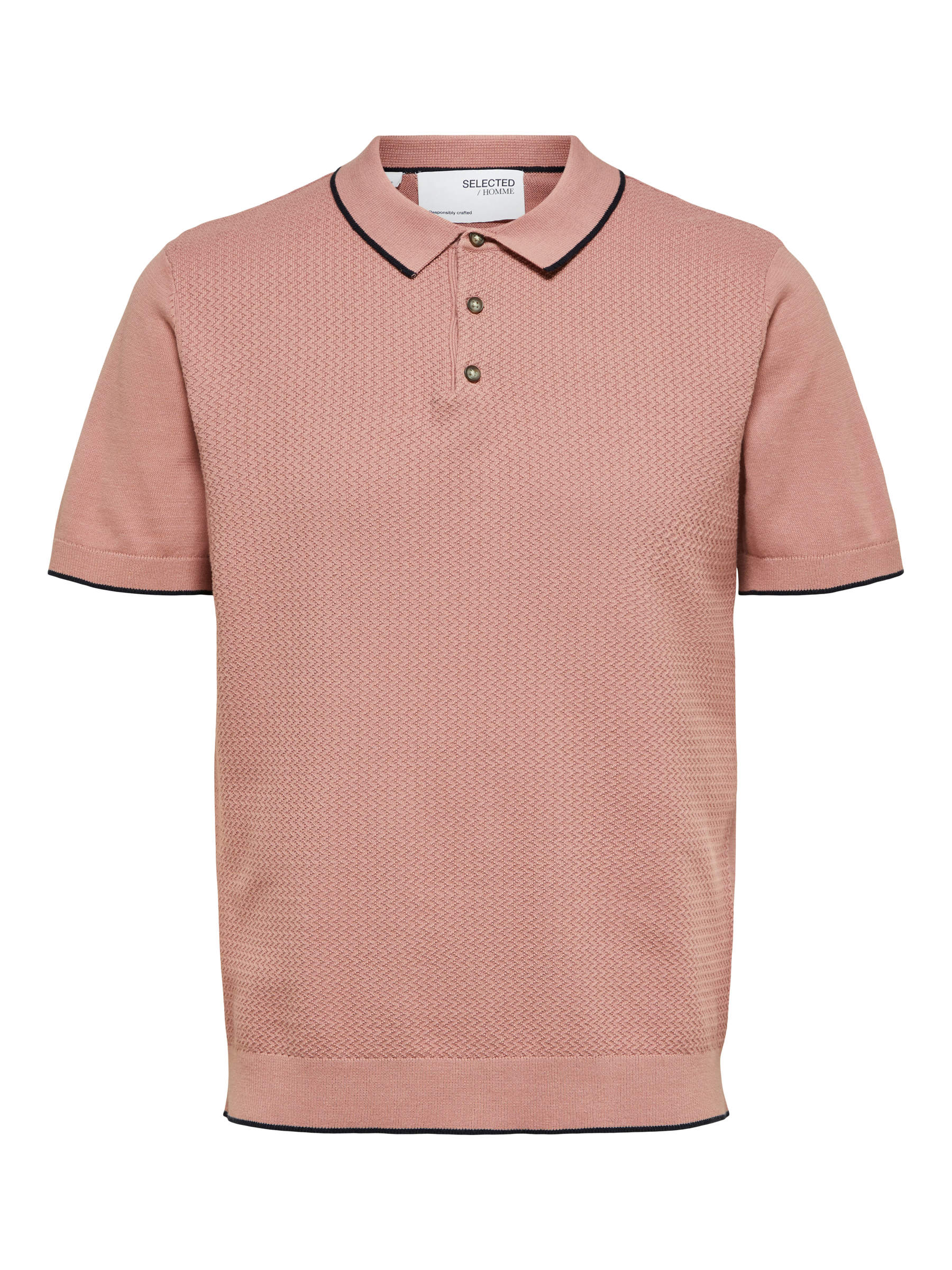 KNITTED POLO SHIRT Pink SELECTED HOMME